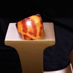 Leopard Print Wooden Ring